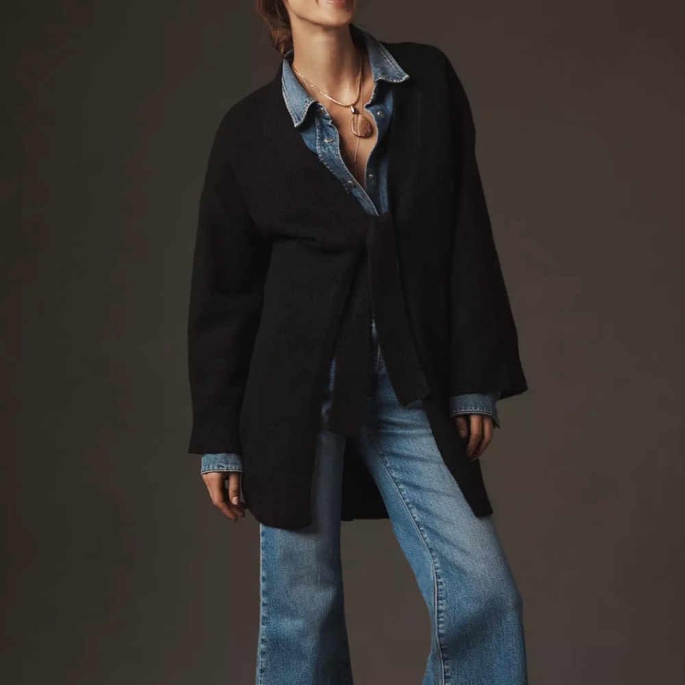 Flat White tie-front cardigan sweater